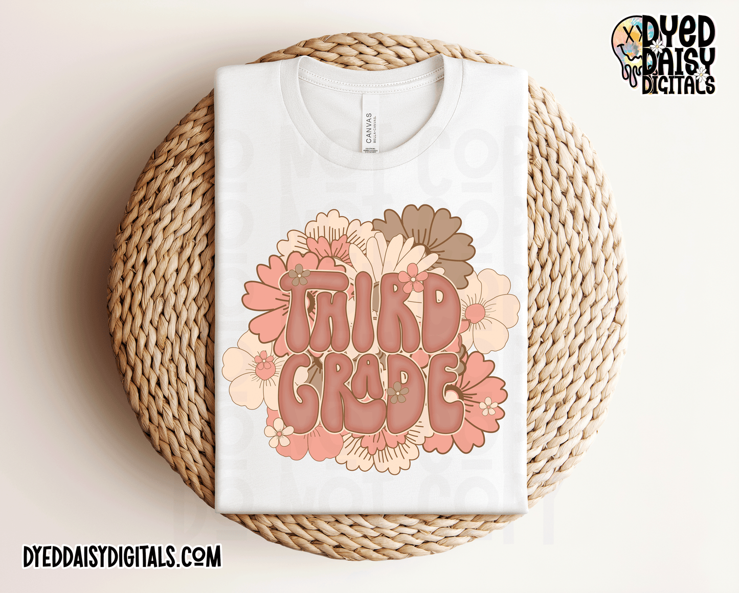 Retro Flowers 3rd Grade - Digital Download