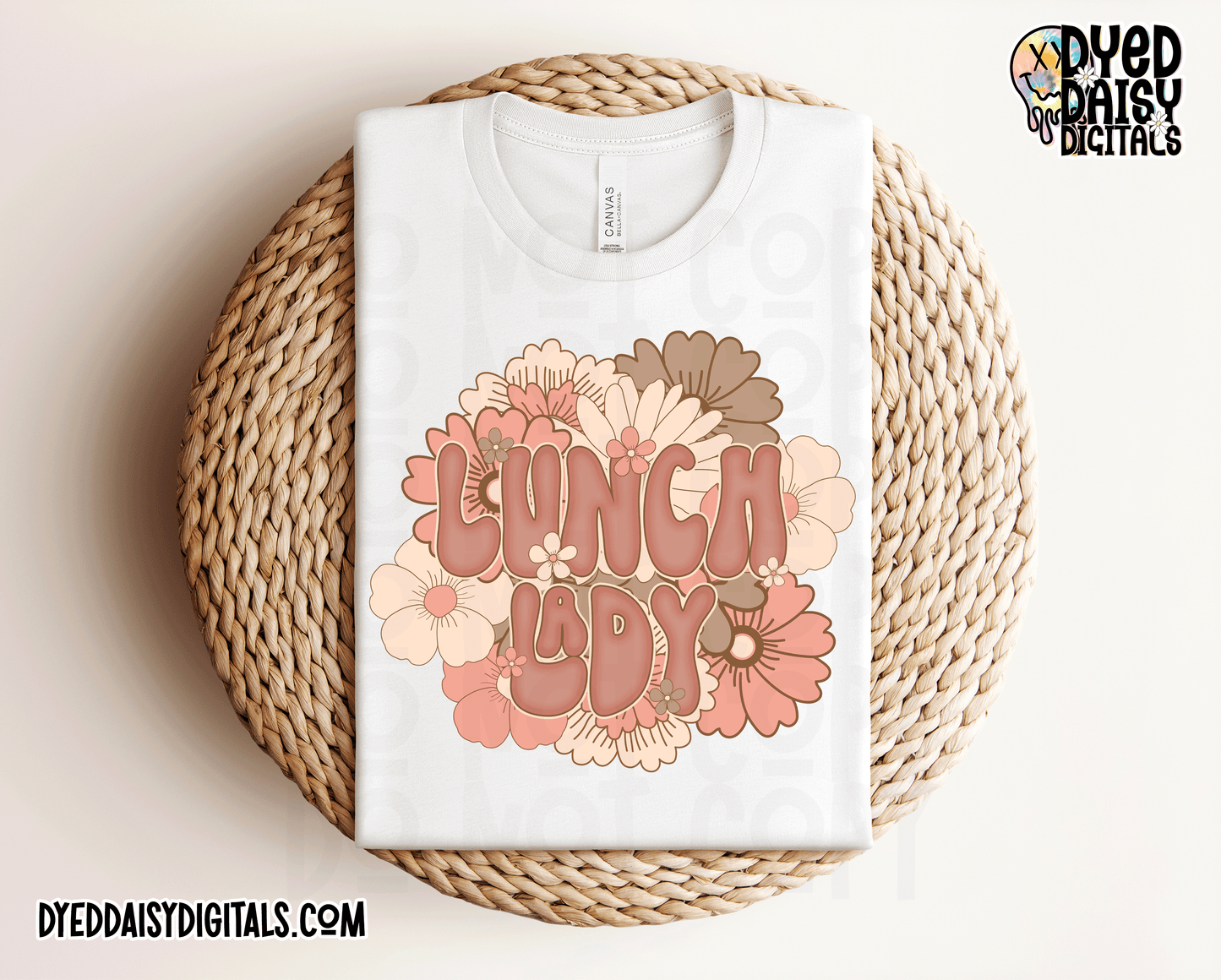 Retro Flowers Lunch Lady - Digital Download
