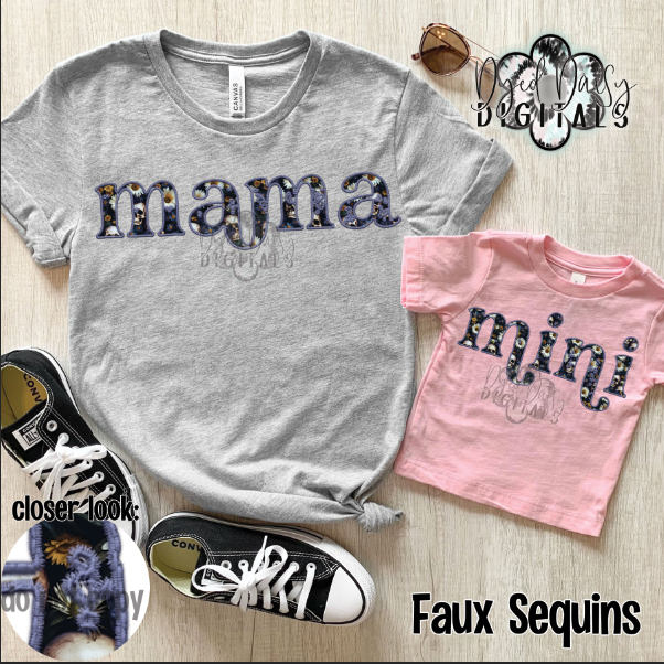 Skull Daisy MAMA Faux Embroidery Digital Download - Mini Sold Separately