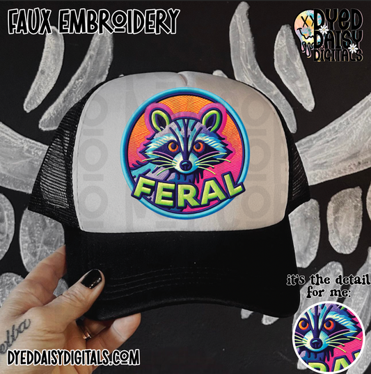 Feral Faux Embroidery Patch - Digital Download