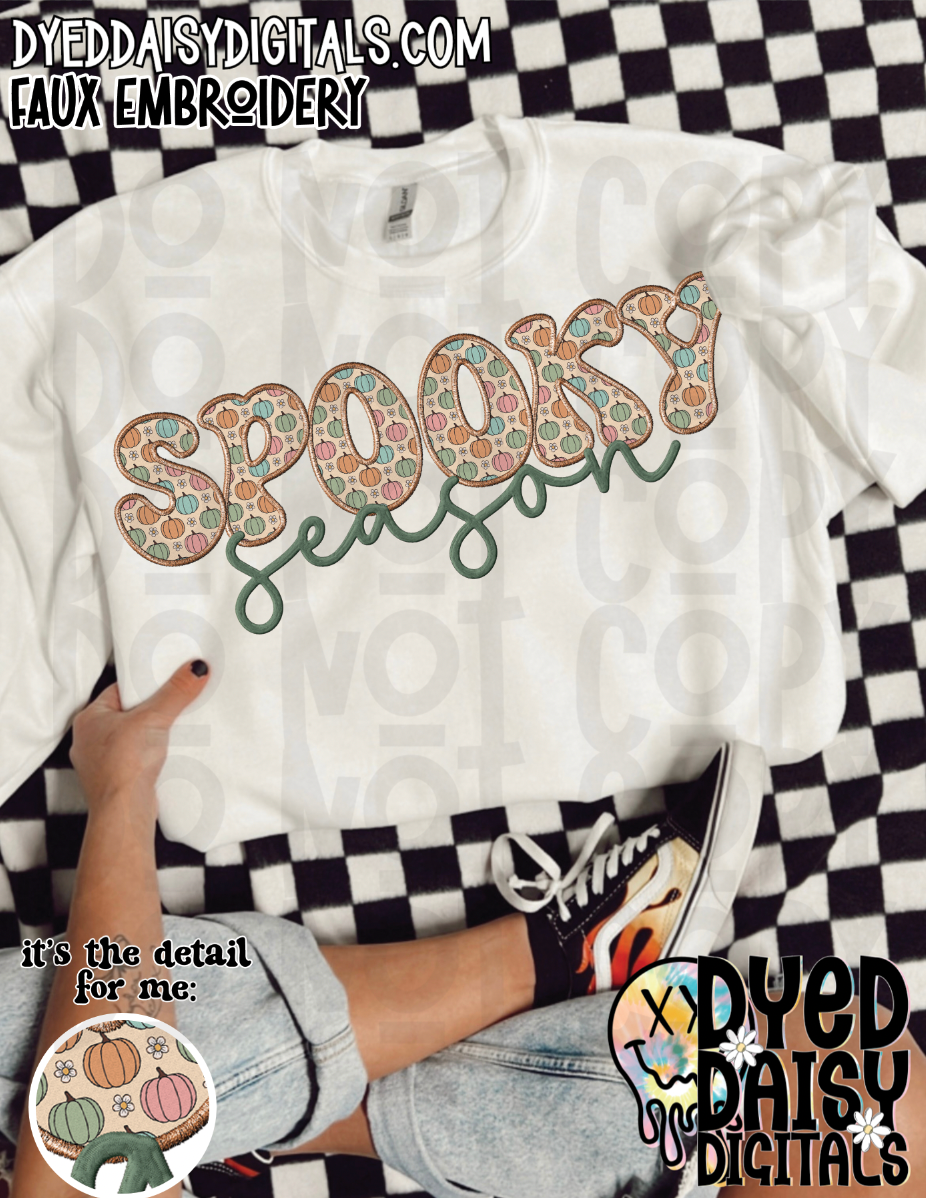 Retro Spooky Season - Faux Embroidery - Digital Download