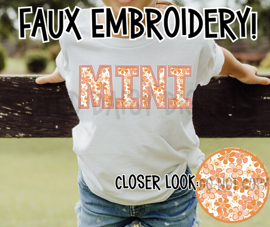 Retro Daisy Faux Embroidery MINI -  Digital Download