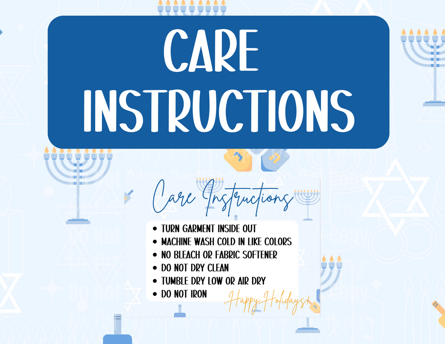 Hanukkah Care/Thank You Card Canva Template - MUST HAVE CANVA