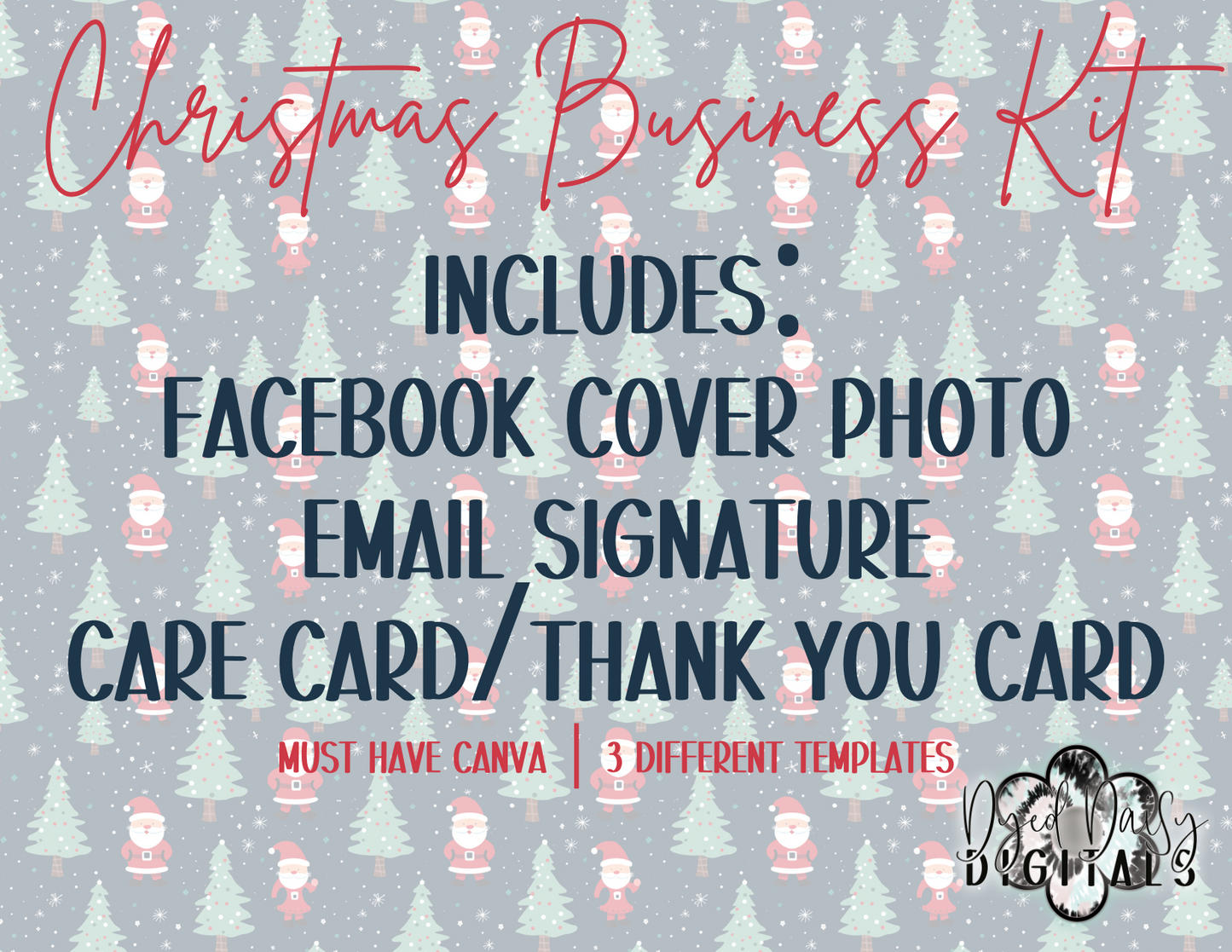 Christmas Business Kit Canva Templates - Includes Facebook Group Cover Photo, Email Signature, and Care CardMust have Canva!