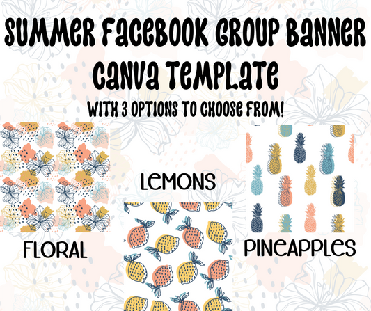 Summer Facebook cover photo Banner Template - Must have Canva! 3 Styles to choose from!