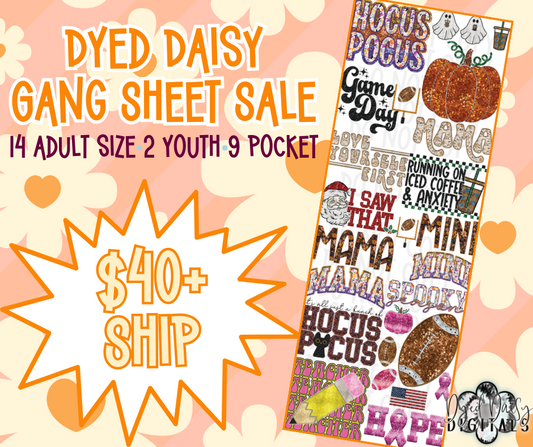 Dyed Daisy Gang Sheet!