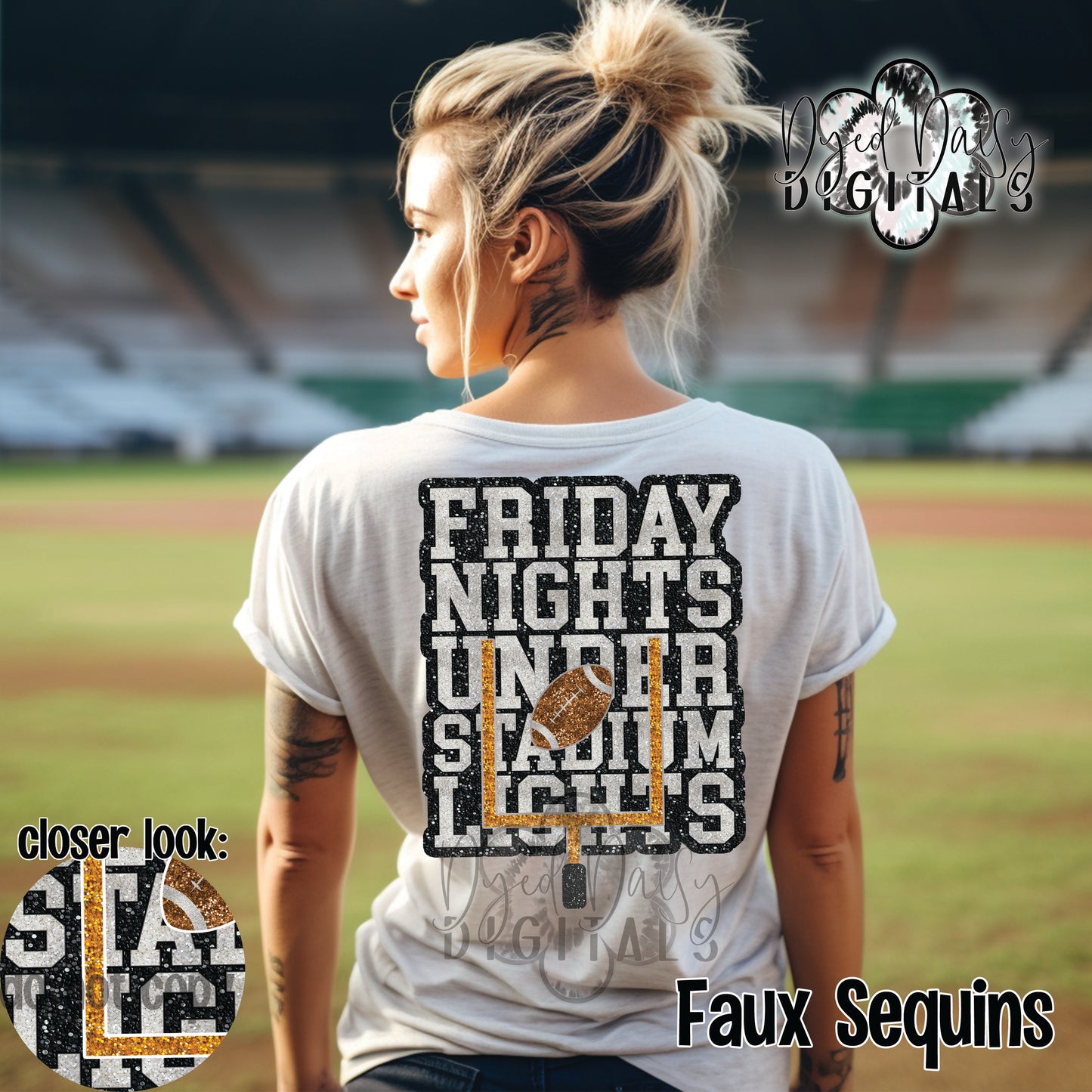 Stadium Lights Faux Sequin Digital Download