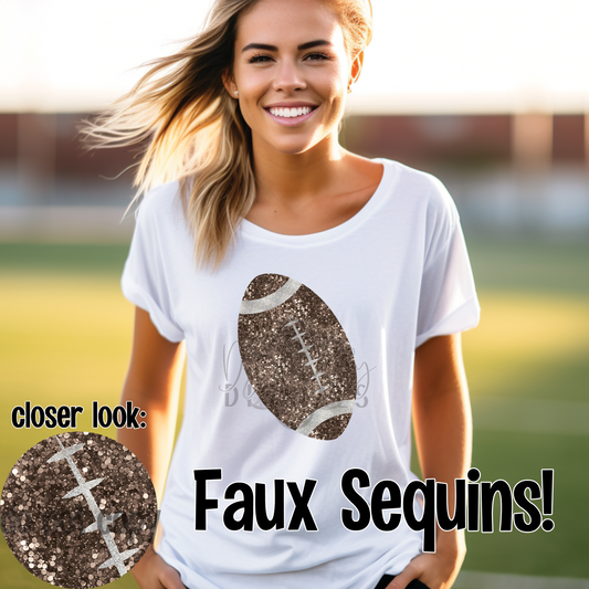 Faux Sequin Football Digital Download