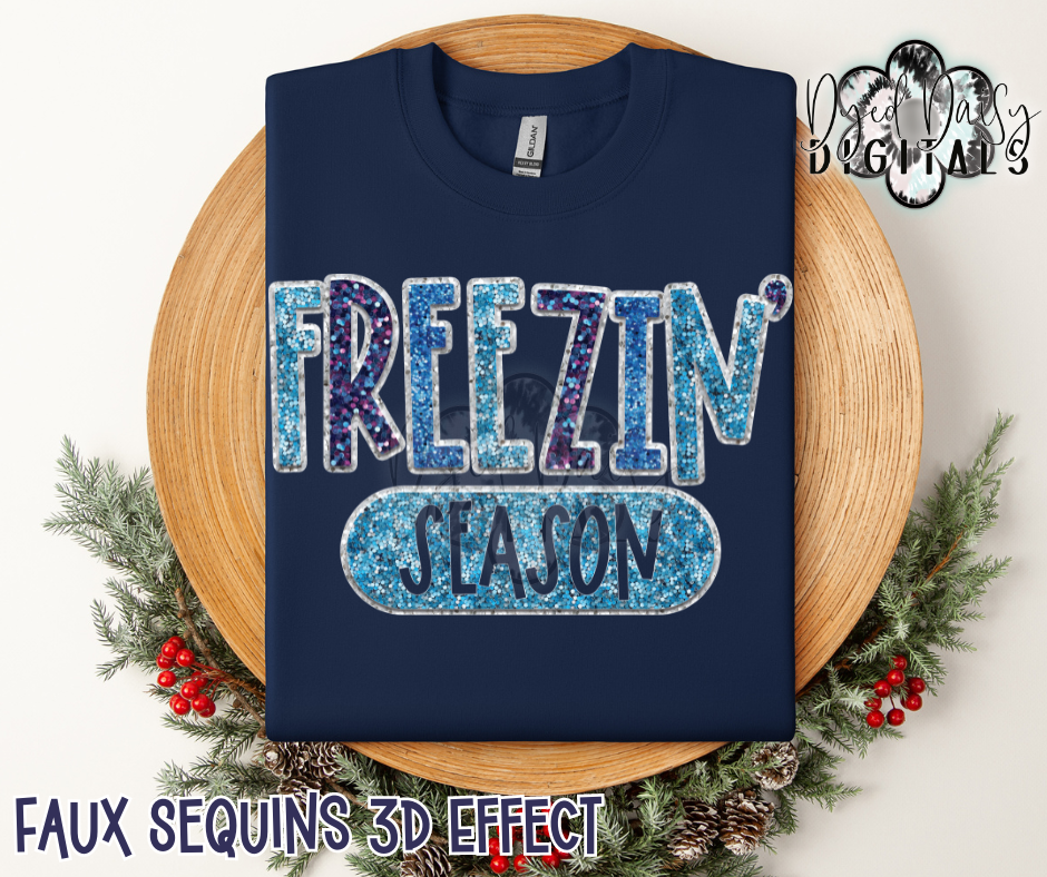 Freezin Season Faux Sequin 3D Effect Digital Download