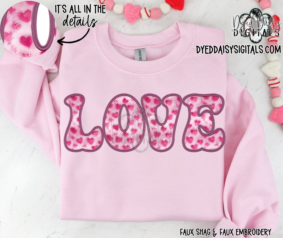 Love Faux Embroidery & Faux Shag Digital Download