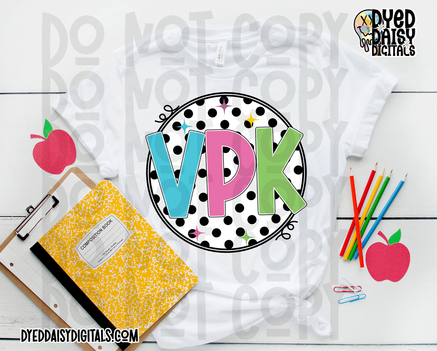 Neon 80s Polka Dot VPK - Digital Download