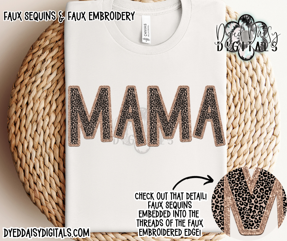 WidVibes Faux Embroidery & Faux Sequins MAMA-  Digital Download