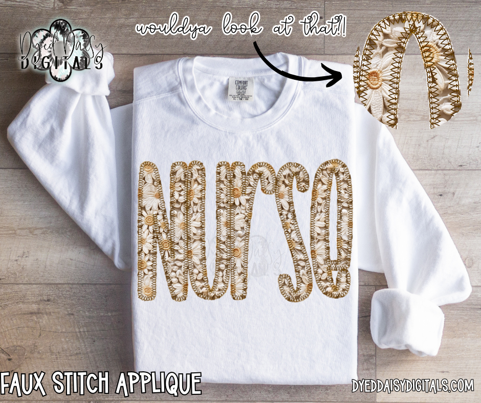 Vintage Stitched Nurse Digital Download