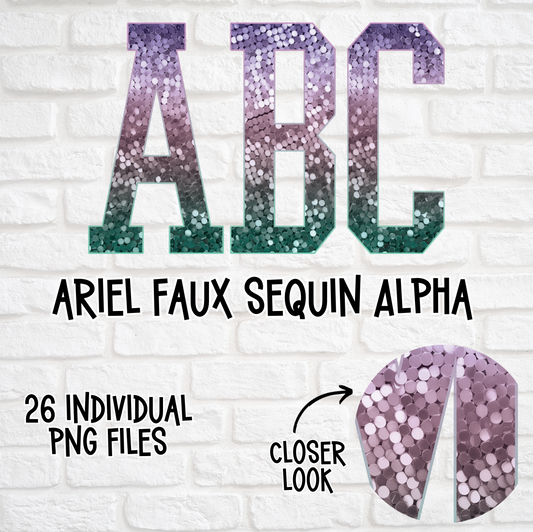 Ariel Varsity Faux Sequins Alpha Set Digital Download