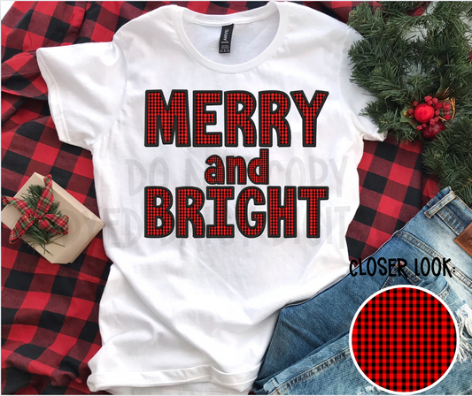 Merry and Bright Faux Embroidery Digital Download