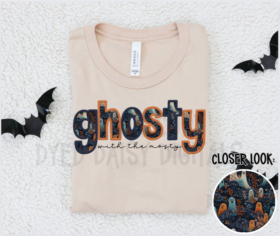 Ghosty Mosty Faux Embroidery Digital Download