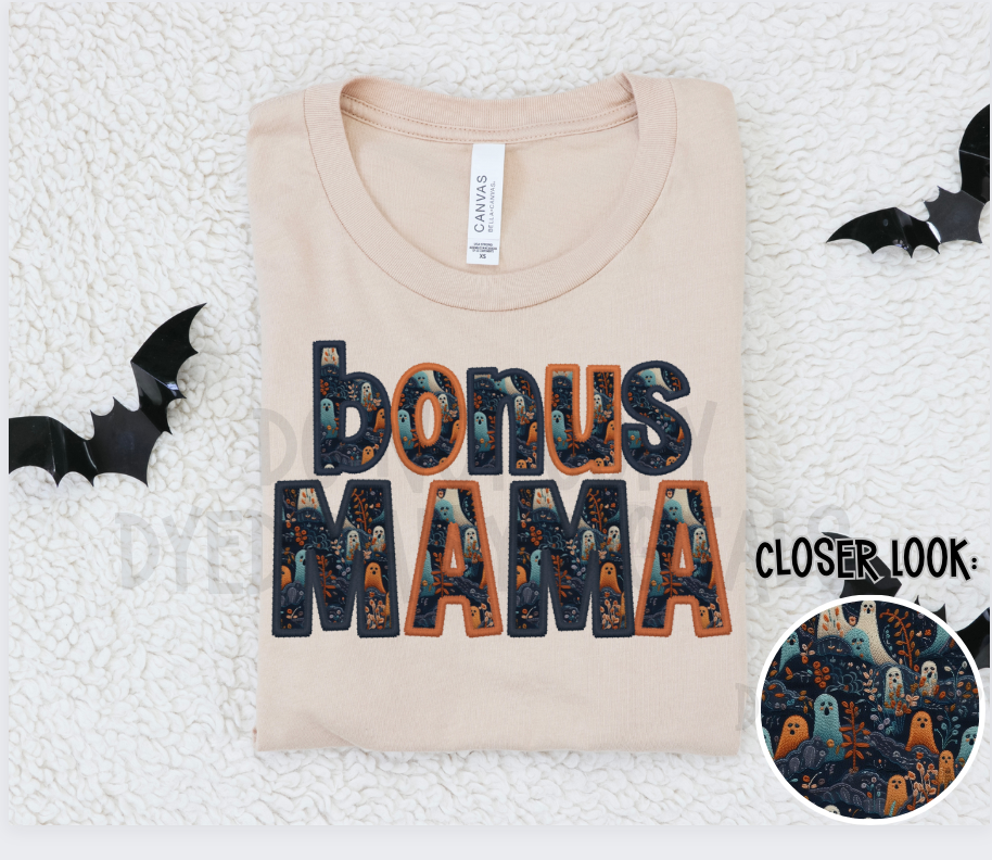 Bonus Mama - Dark Ghost  Faux Embroidery -  Digital Download