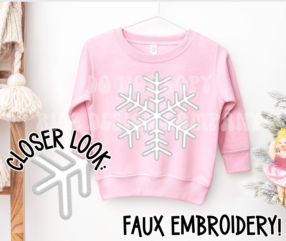 Faux Embroidery Snowflake Digital Download