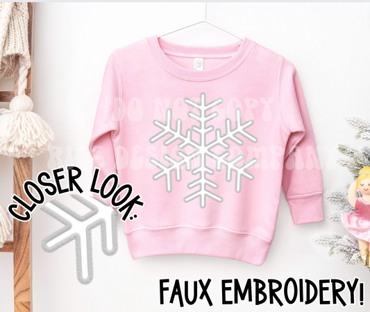 Faux Embroidery Snowflake Digital Download