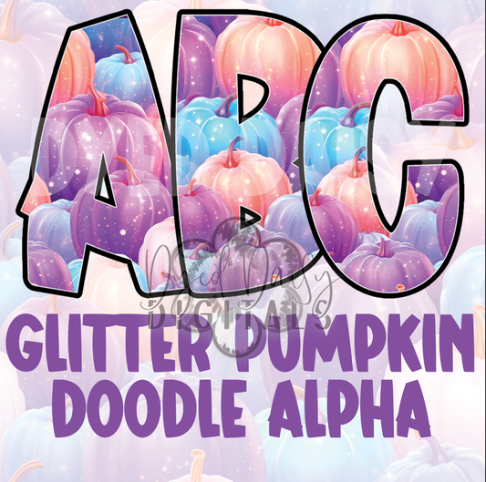 Glitter Pumpkin Doodle Alpha A-Z Digital Download