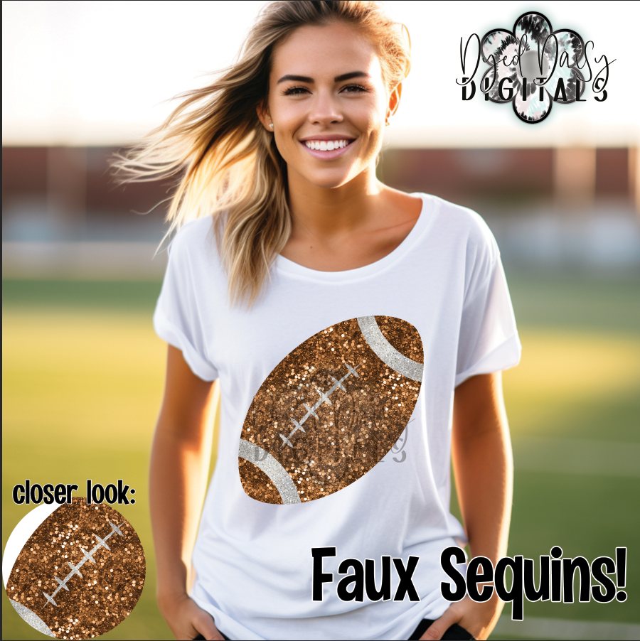 Football Faux Sequin Digital Download