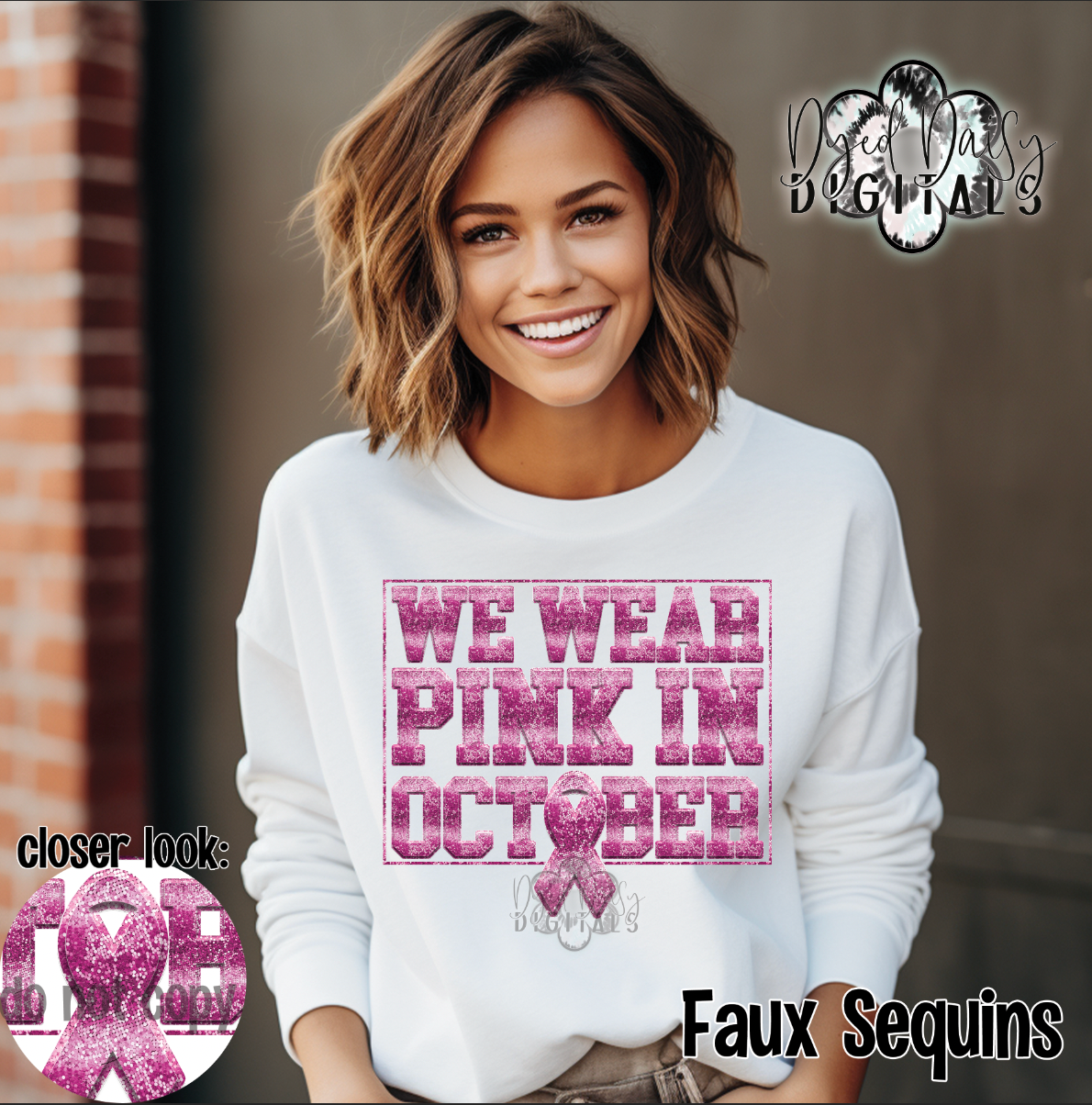 We Wear Pink - Faux Sequin Digital Download