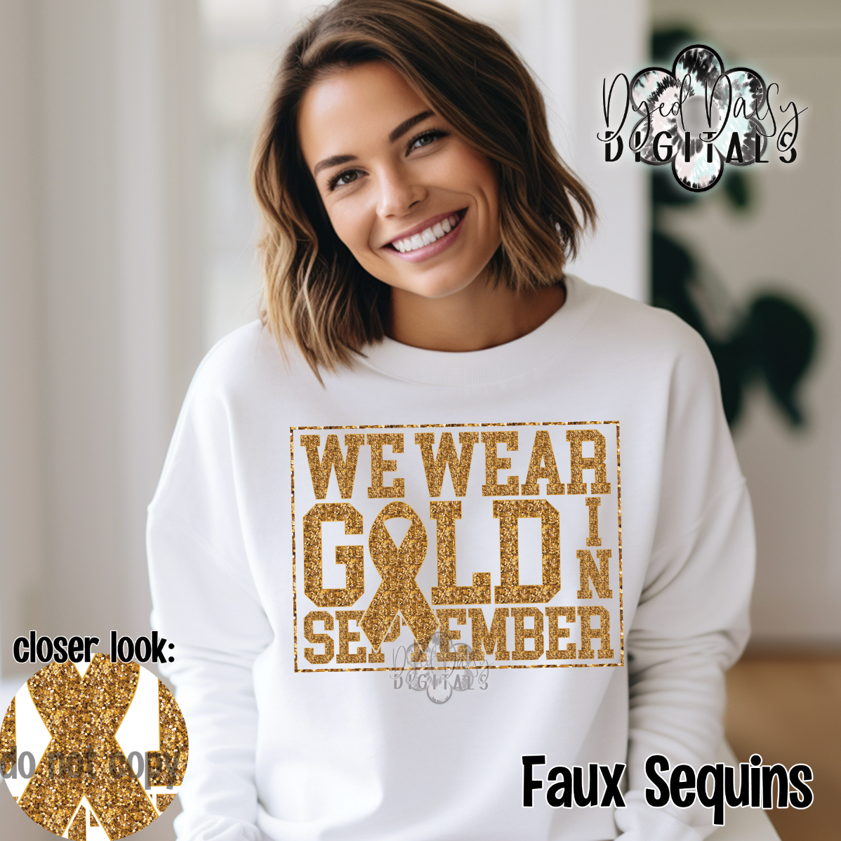 We wear Gold - Faux Sequin Digital Download