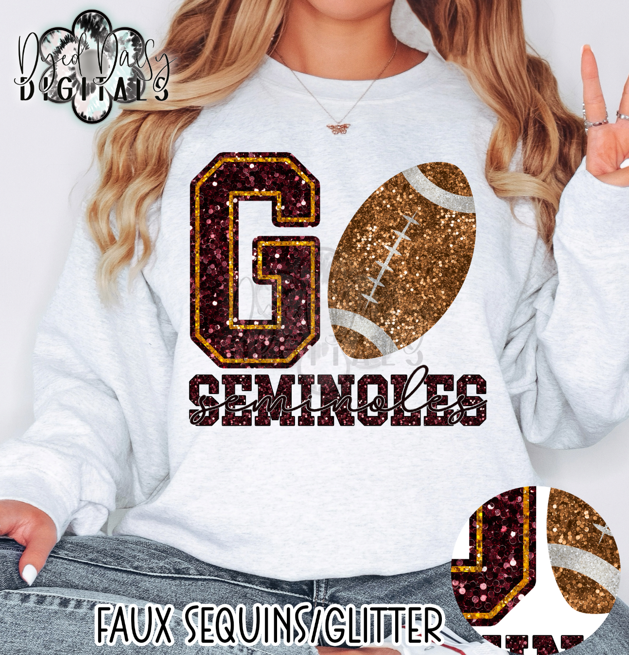 Faux Sequin GO SPORTS TEAM CUSTOM Digital Download