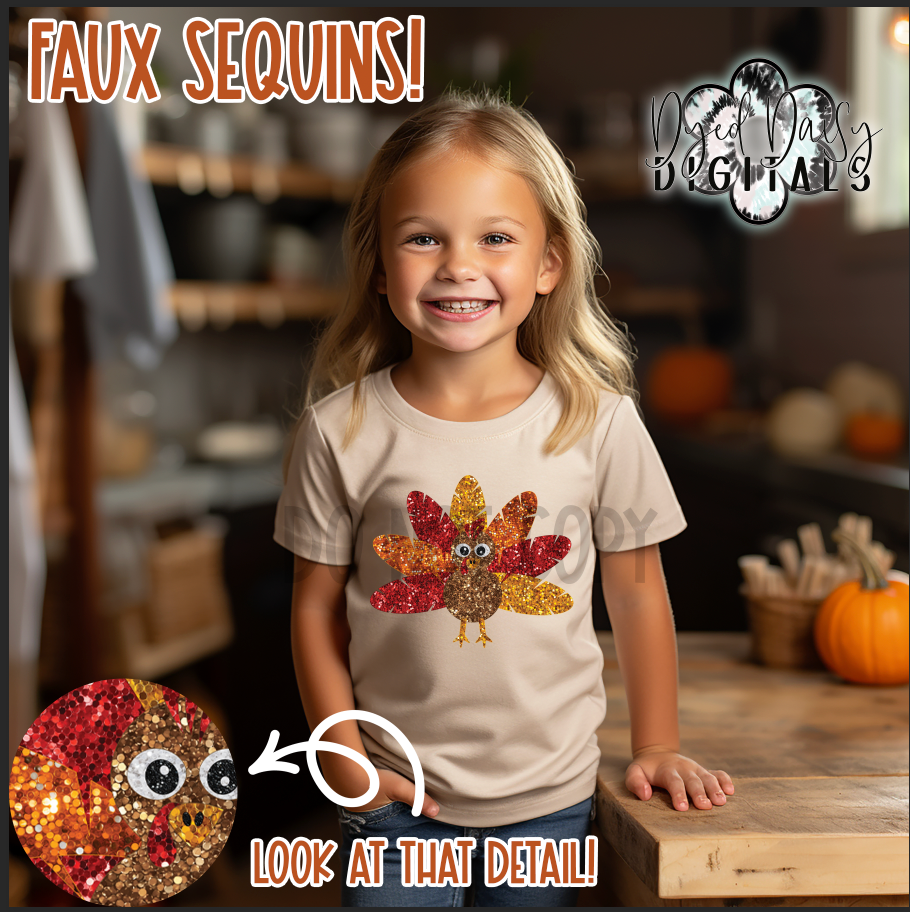 Turkey Faux Sequins Digital Download