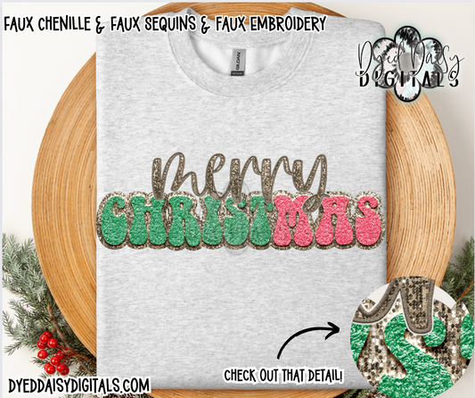 Faux Chenille & Faux Embroidery & Faux Sequins Digital Download