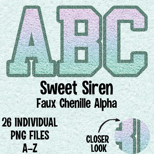 Sweet Siren Faux Chenille Alpha Set Digital Download