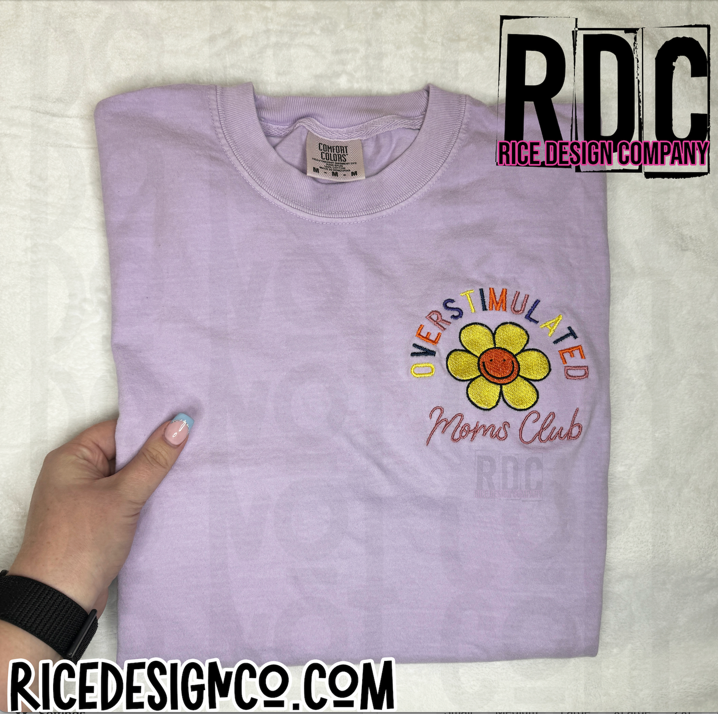 Overstimulated Moms Club Embroidered Tee