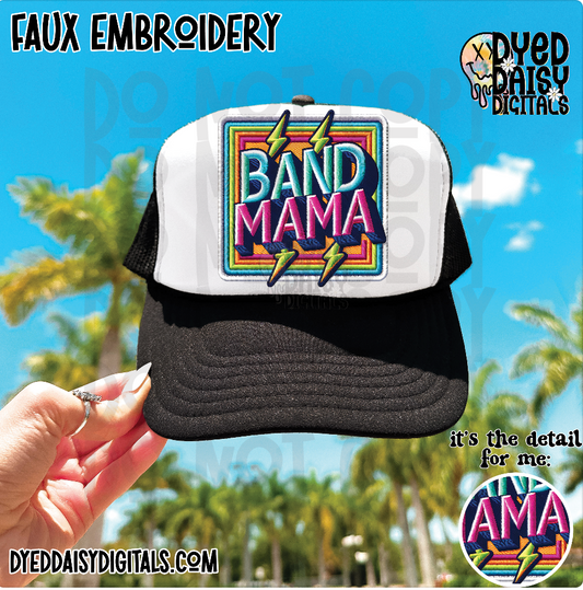 Band Neon Mama Faux Embroidery Patch - Digital Download