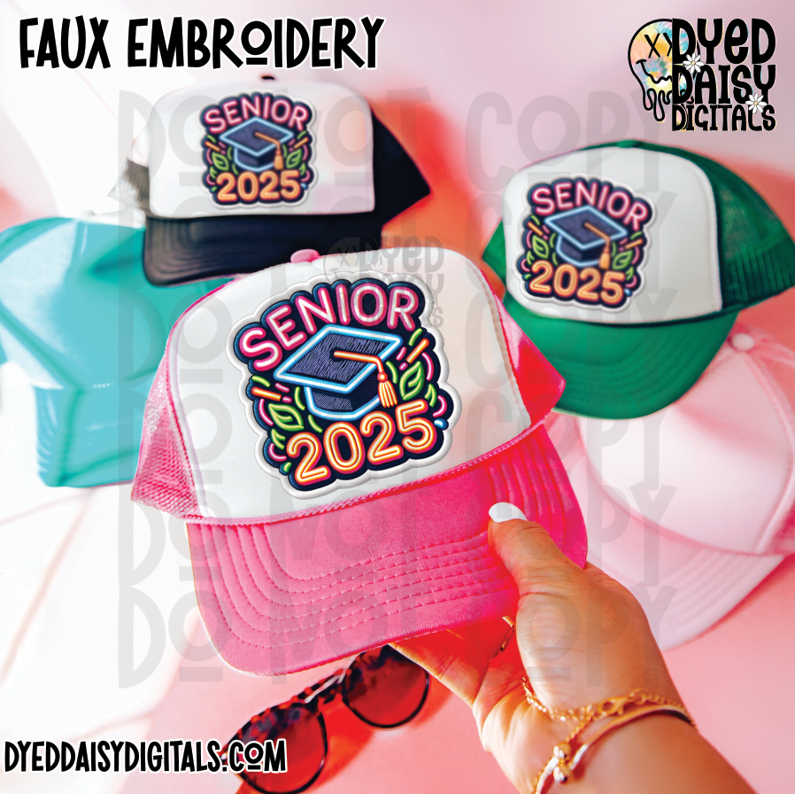 Senior 2025 Faux Embroidery Patch - Digital Download