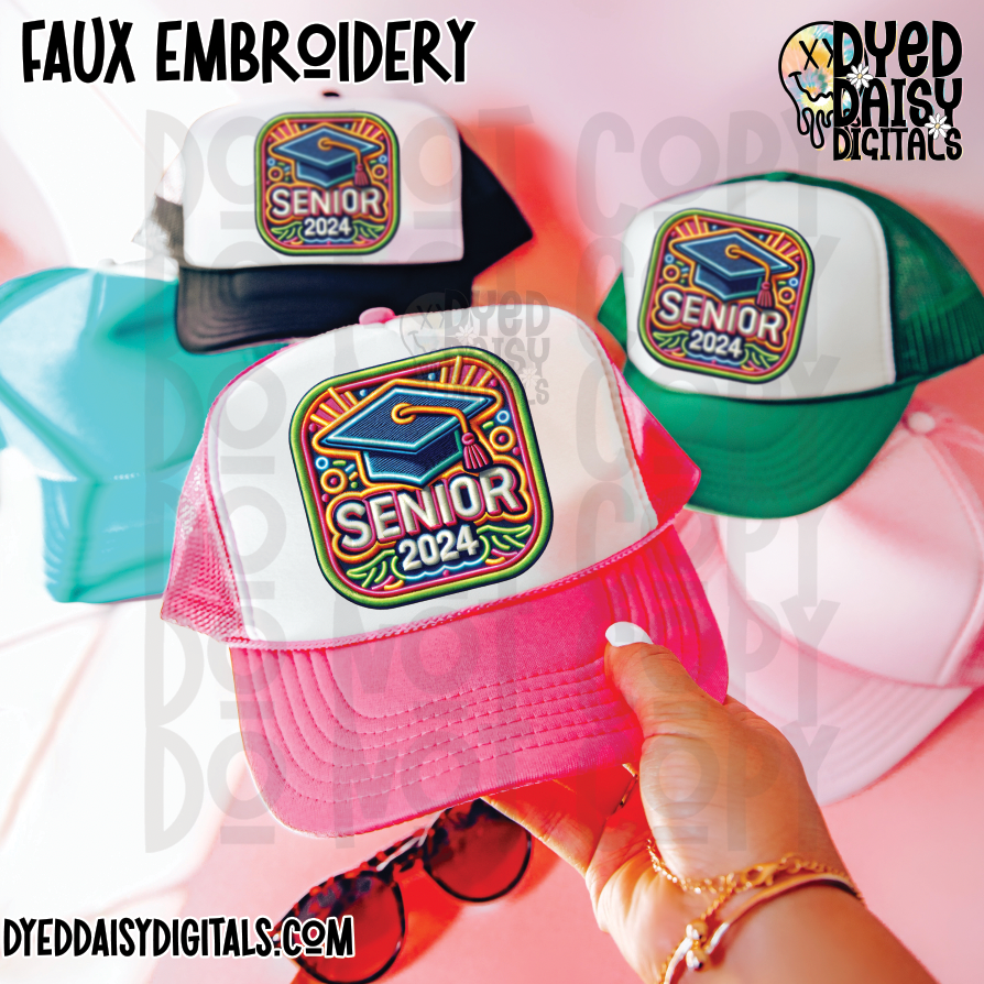 Senior 2024 Faux Embroidery Patch - Digital Download