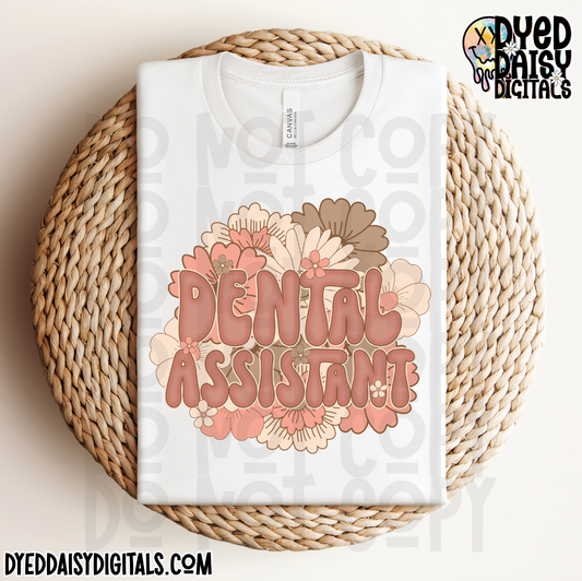 Retro Flowers Dental Assistant - Digital Download