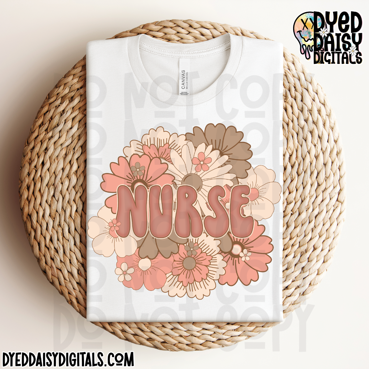 Retro Flowers Nurse - Digital Download