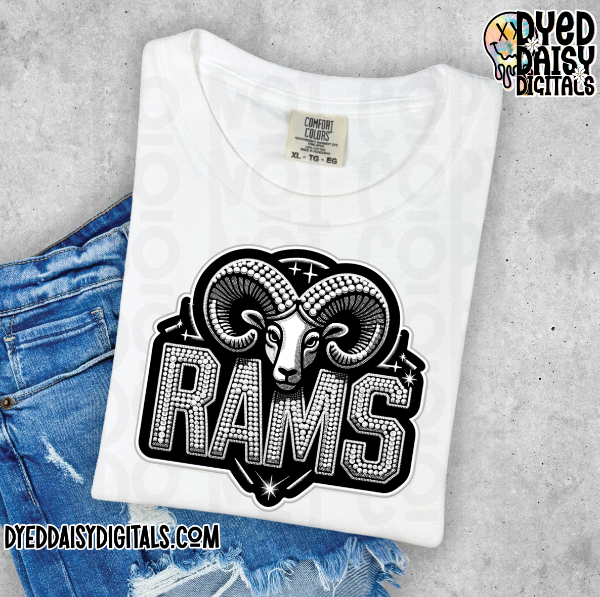 Mascot Rams - Faux Rhinestone Digital Download