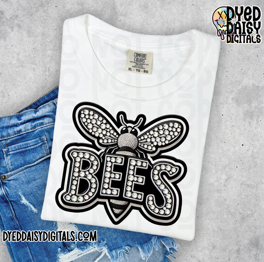 Mascot Bees - Faux Rhinestone Digital Download