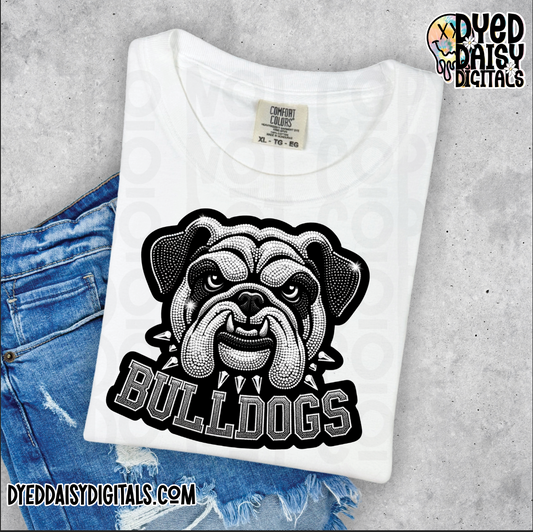 Bulldogs Mascot - Faux Rhinestone Digital Download