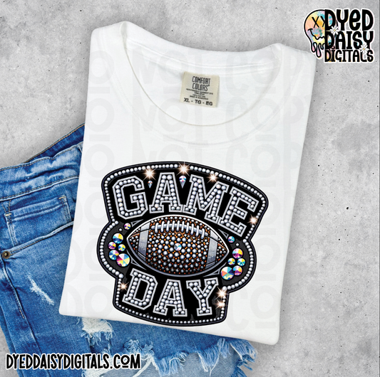 Football Game Day - Faux Rhinestone Digital Download