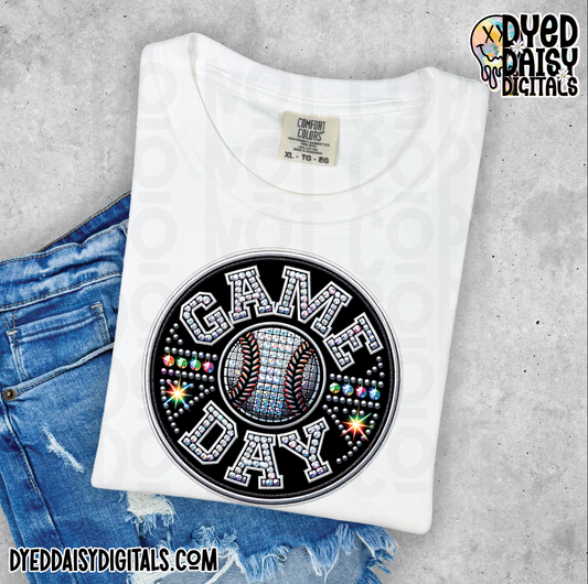 Baseball Game Day - Faux Rhinestone Digital Download