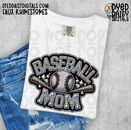 Baseball Mom - Faux Rhinestone Digital Download