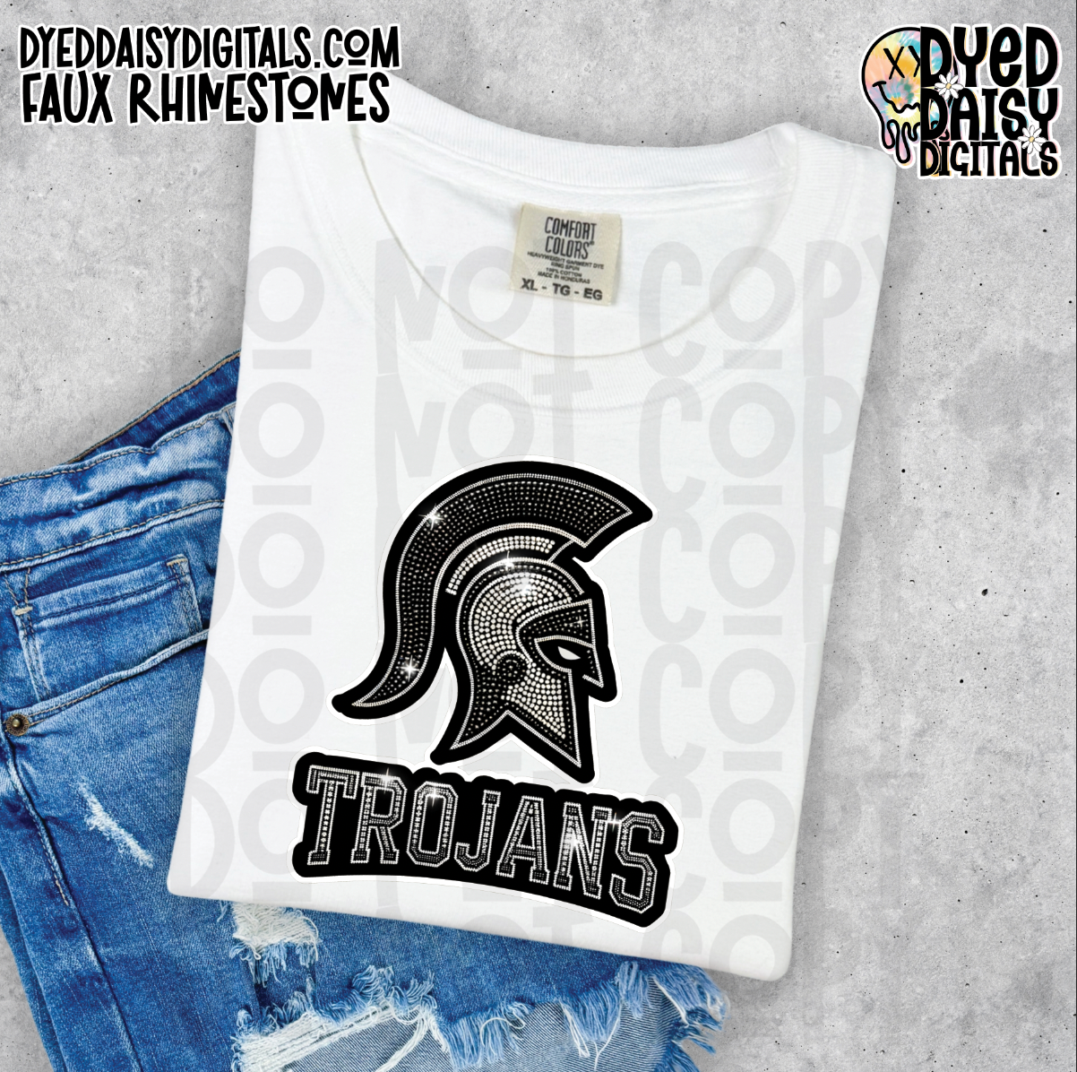 Mascot Trojans - Faux Rhinestone Digital Download