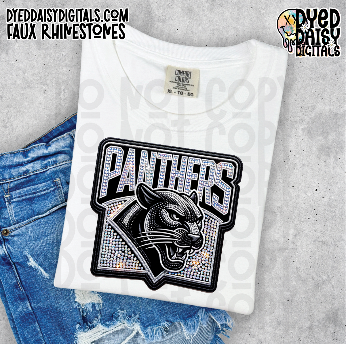 Mascot Panthers - Faux Rhinestone Digital Download