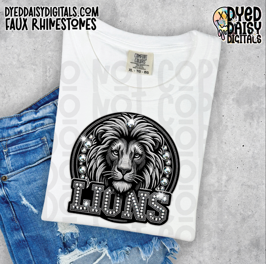 Mascot Lions - Faux Rhinestone Digital Download