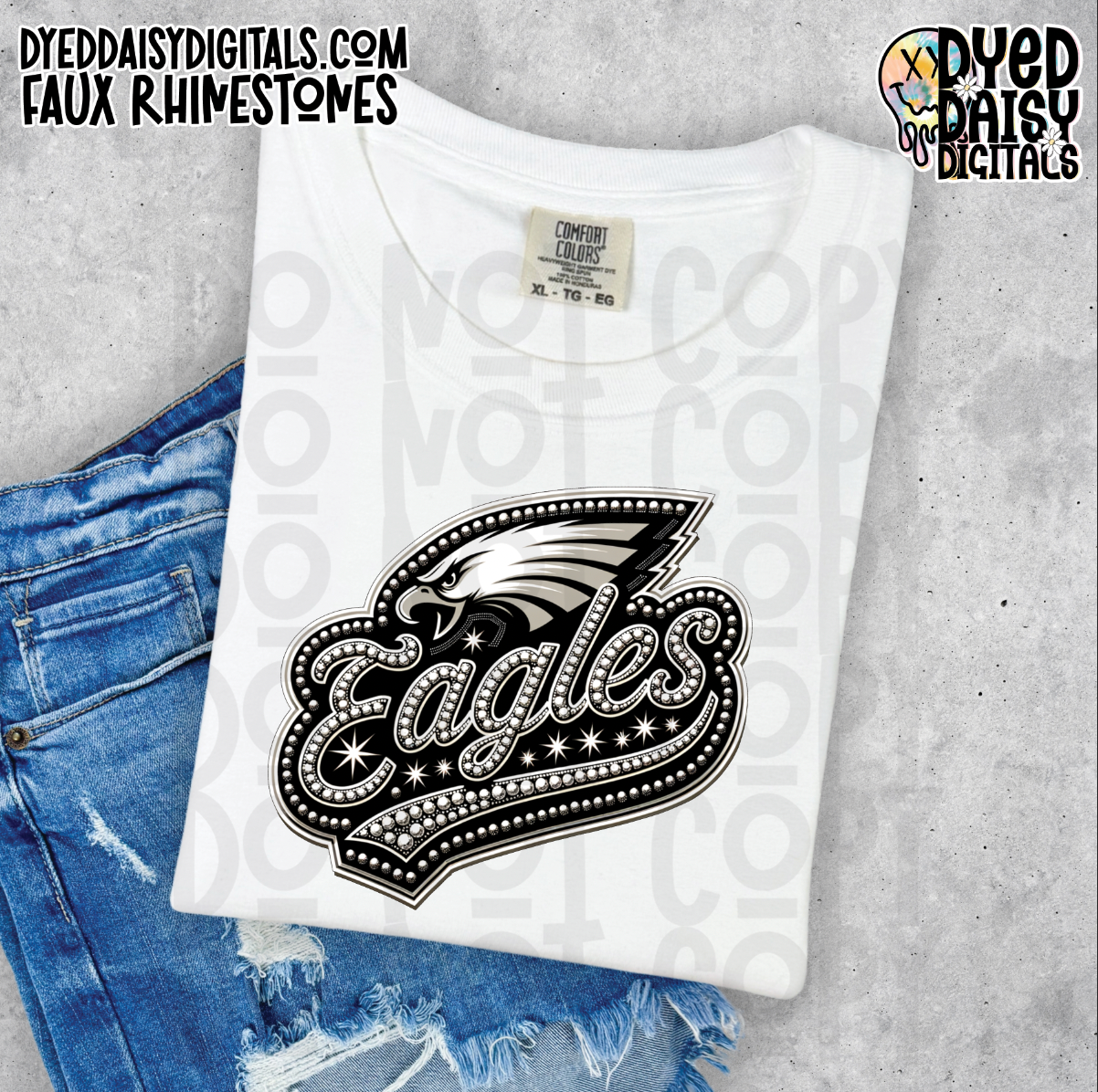 Mascot Eagles - Faux Rhinestone Digital Download