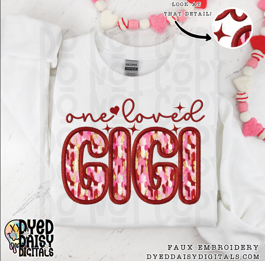 One Loved Gigi Faux Embroidery - Digital Download