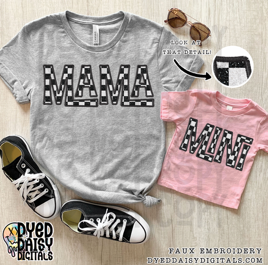 Mama & Mini BUNDLE Faux Embroidery Digital Download