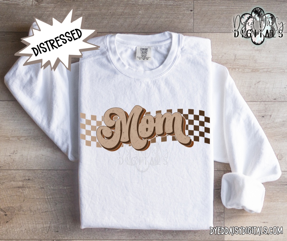 Distressed Vintage Mom Checker Digital Download